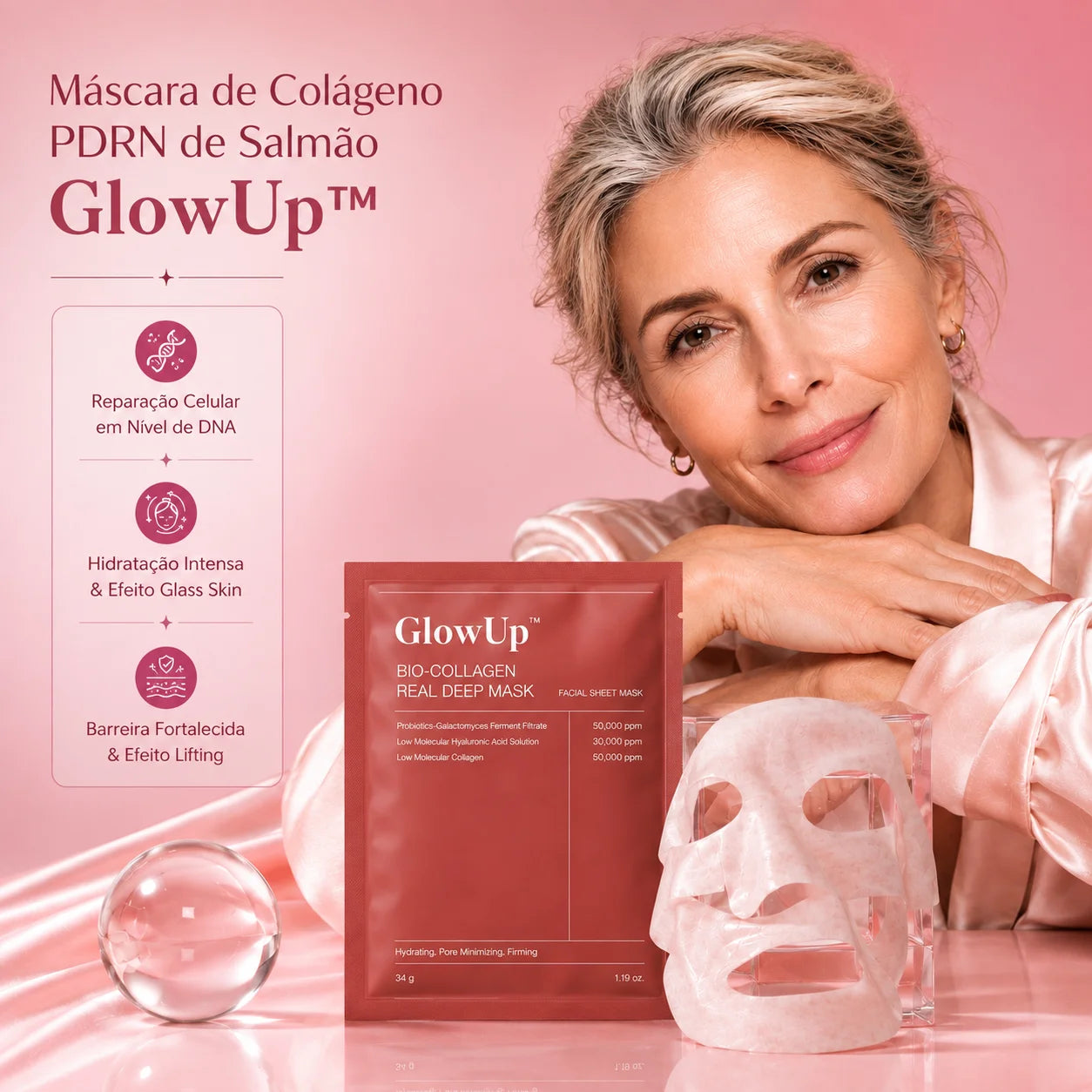 Máscara de Colágeno PDRN de Salmão - GlowUp™