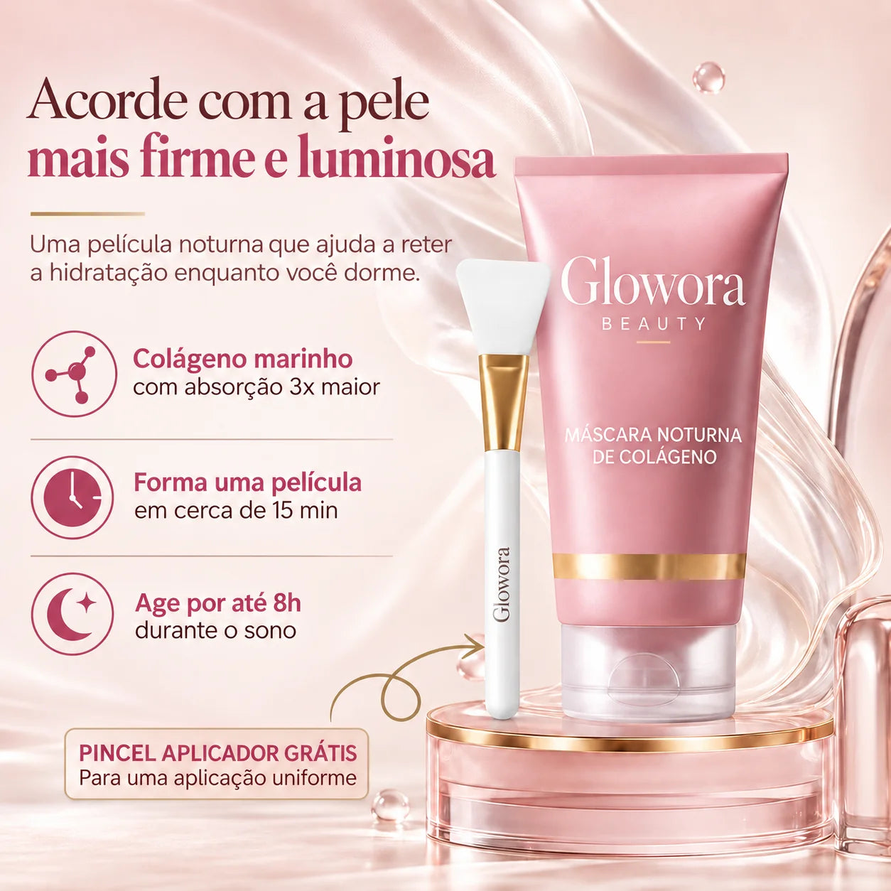 Glowora™ | Máscara Noturna de Bio-Colágeno