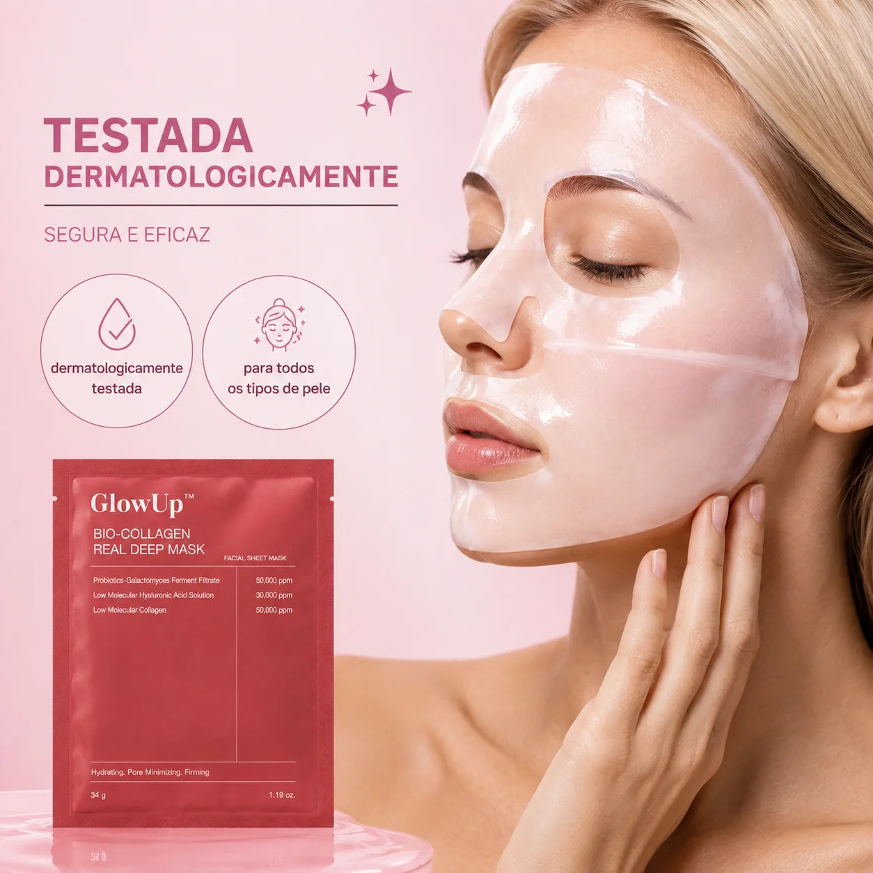 Máscara de Colágeno PDRN de Salmão - GlowUp™