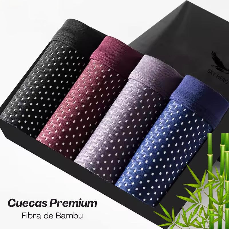 Kit Cuecas Premium - Fibra de Bambu (4 Uni.)
