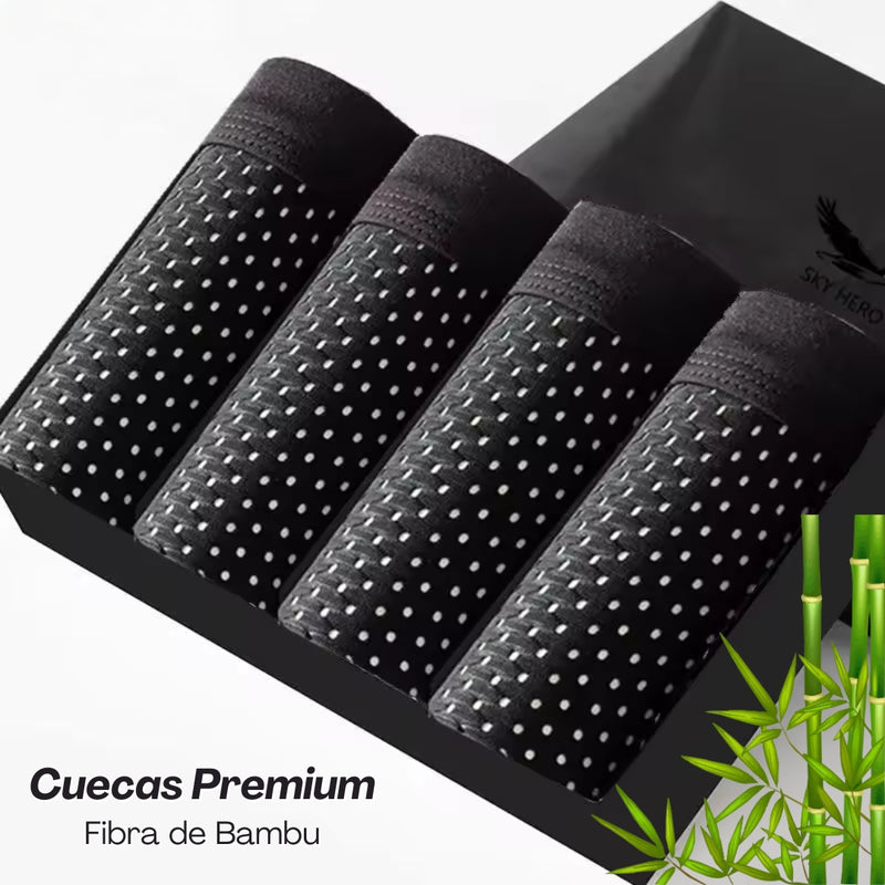 Kit Cuecas Premium - Fibra de Bambu (4 Uni.)