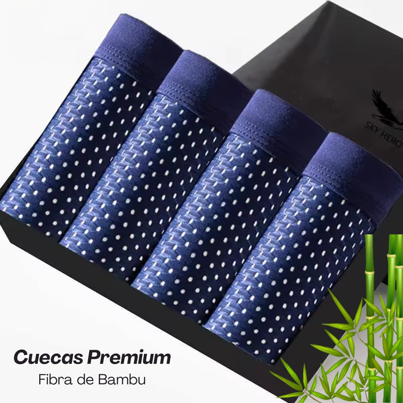 Kit Cuecas Premium - Fibra de Bambu (4 Uni.)