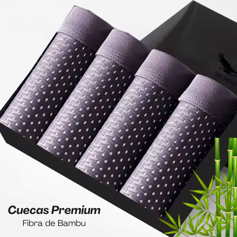 Kit Cuecas Premium - Fibra de Bambu (4 Uni.)