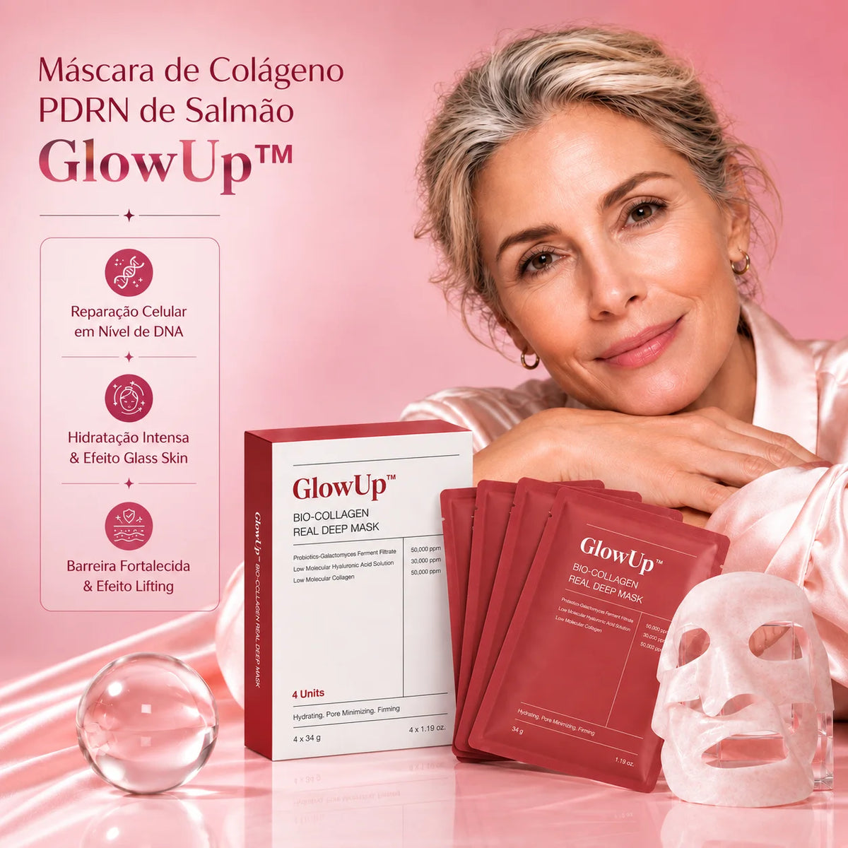 Máscara de Colágeno PDRN de Salmão - GlowUp™