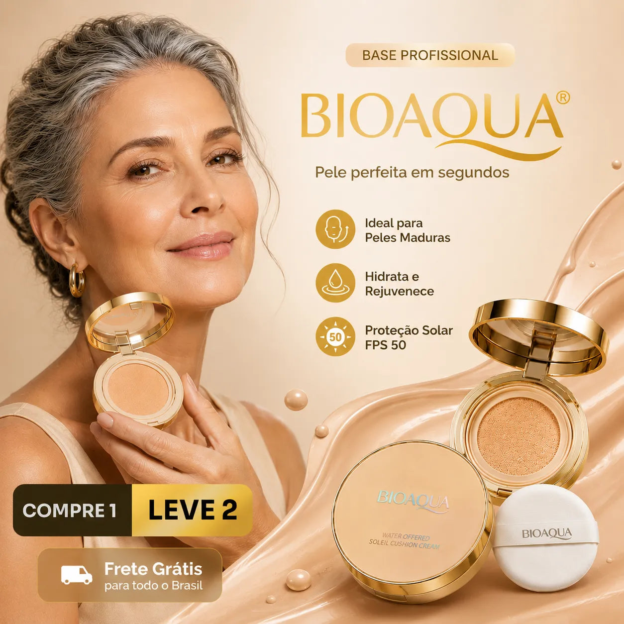 Base Profissional Hidratante - BioAqua® [Compre 1 & Leve 2] + Brindes