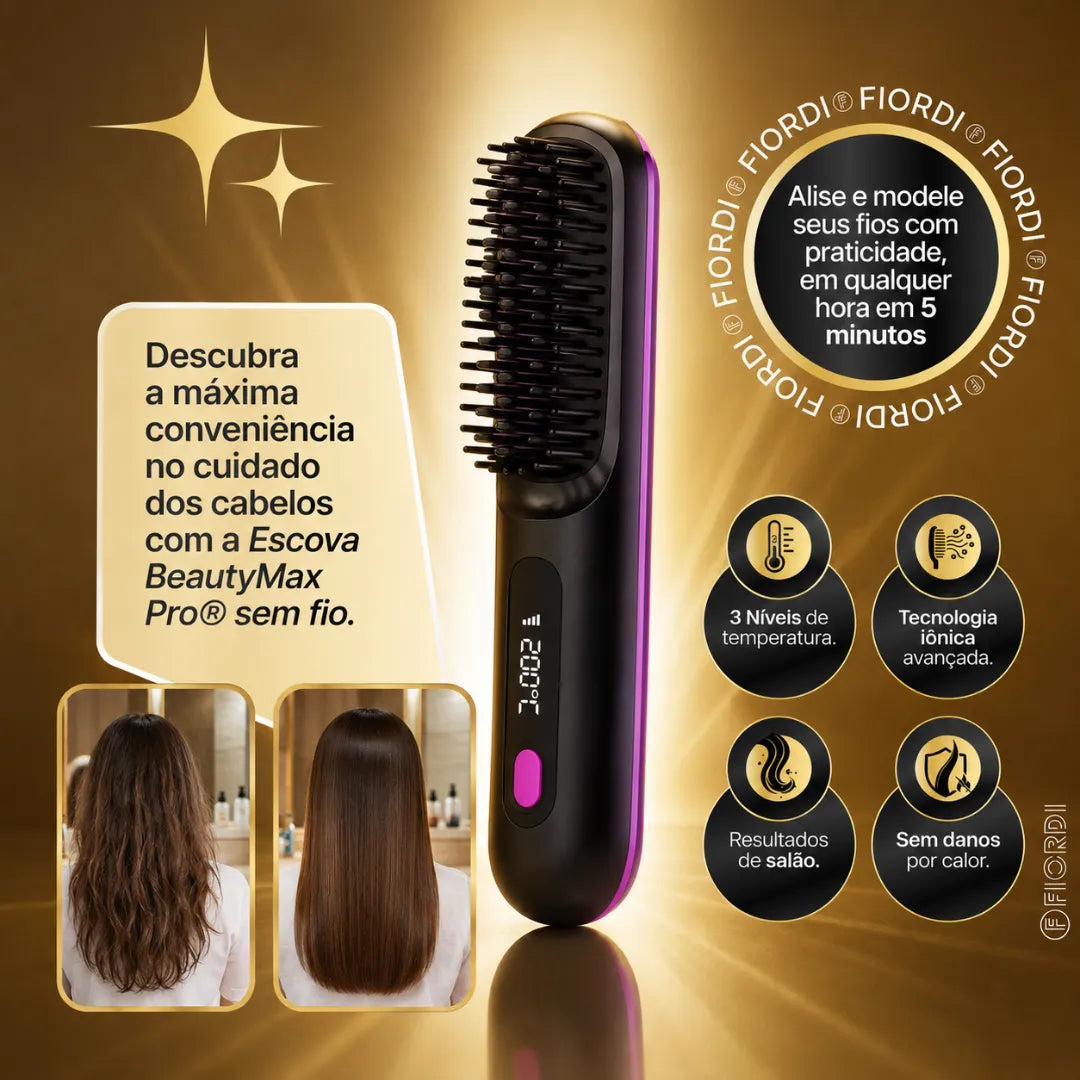 Escova Alisadora Portátil - BeautyMax Pro™