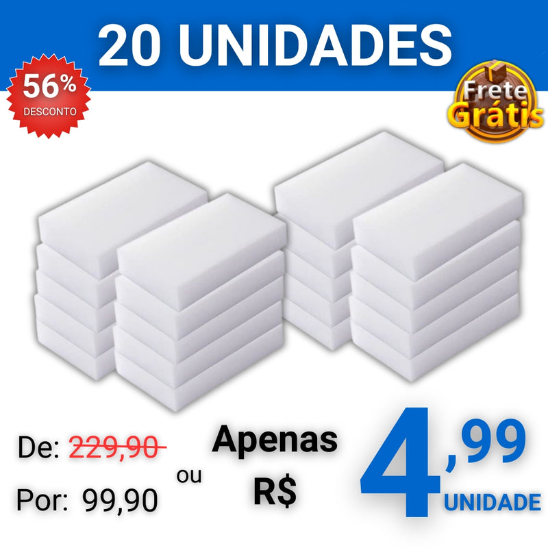 Kit 20 Unidades - Esponja Mágica Multiuso - MaxClean™