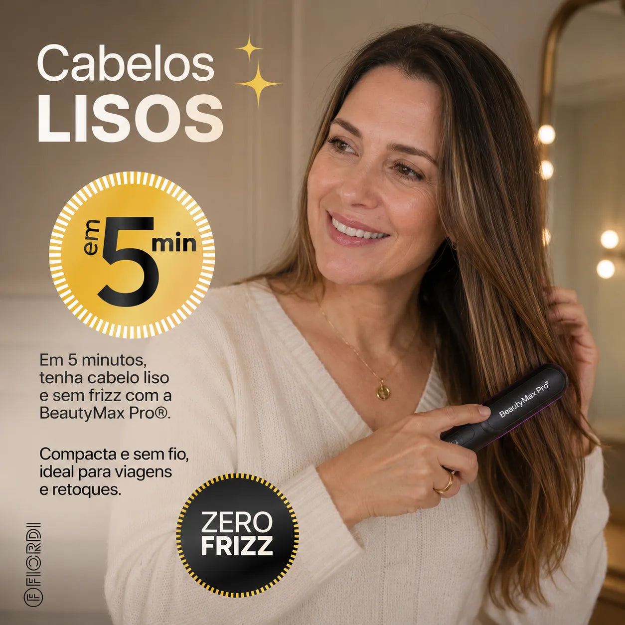 Escova Alisadora Portátil - BeautyMax Pro™